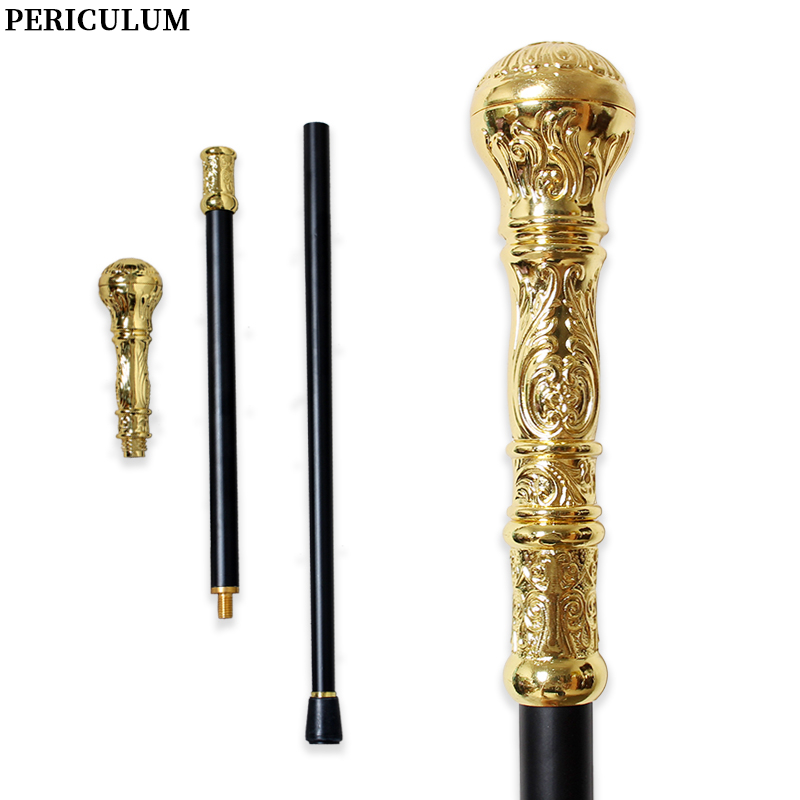 Detachable Cosplay Prop - Glanzende gouden legering Victoriaanse wandelstok met