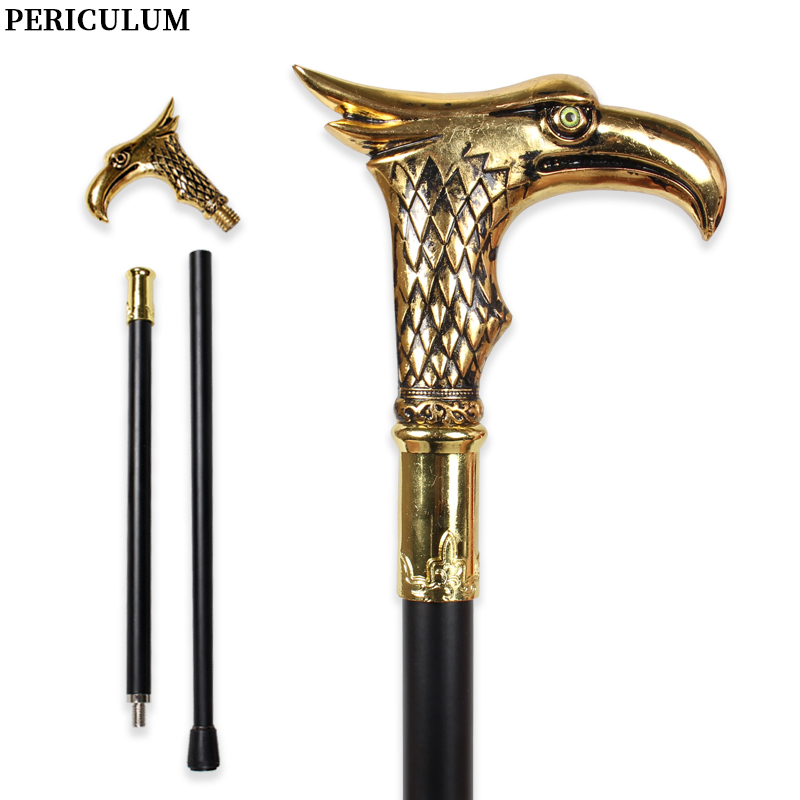 Detachable Cosplay Prop - Glanzende gouden adelaarskop wandelstok met gebogen