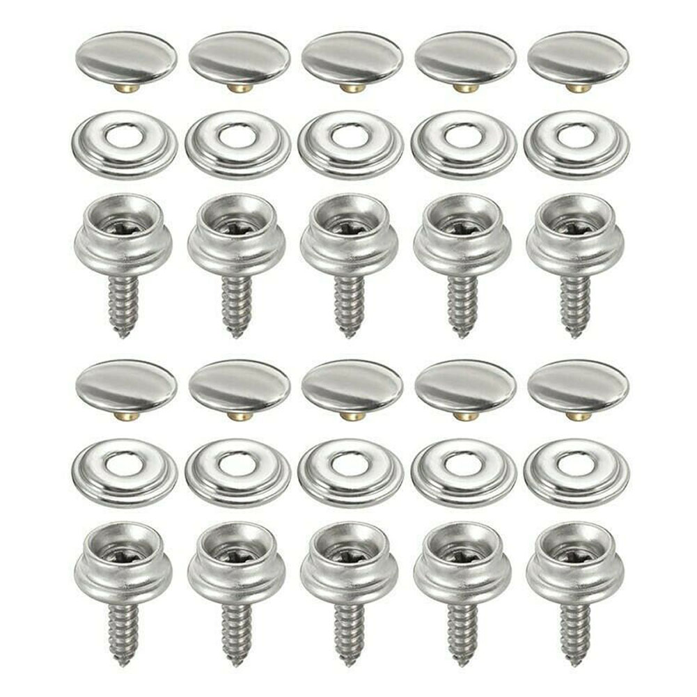 Snap Fastener Set - 30 Stuks Snap Fastener Roestvrij Canvas