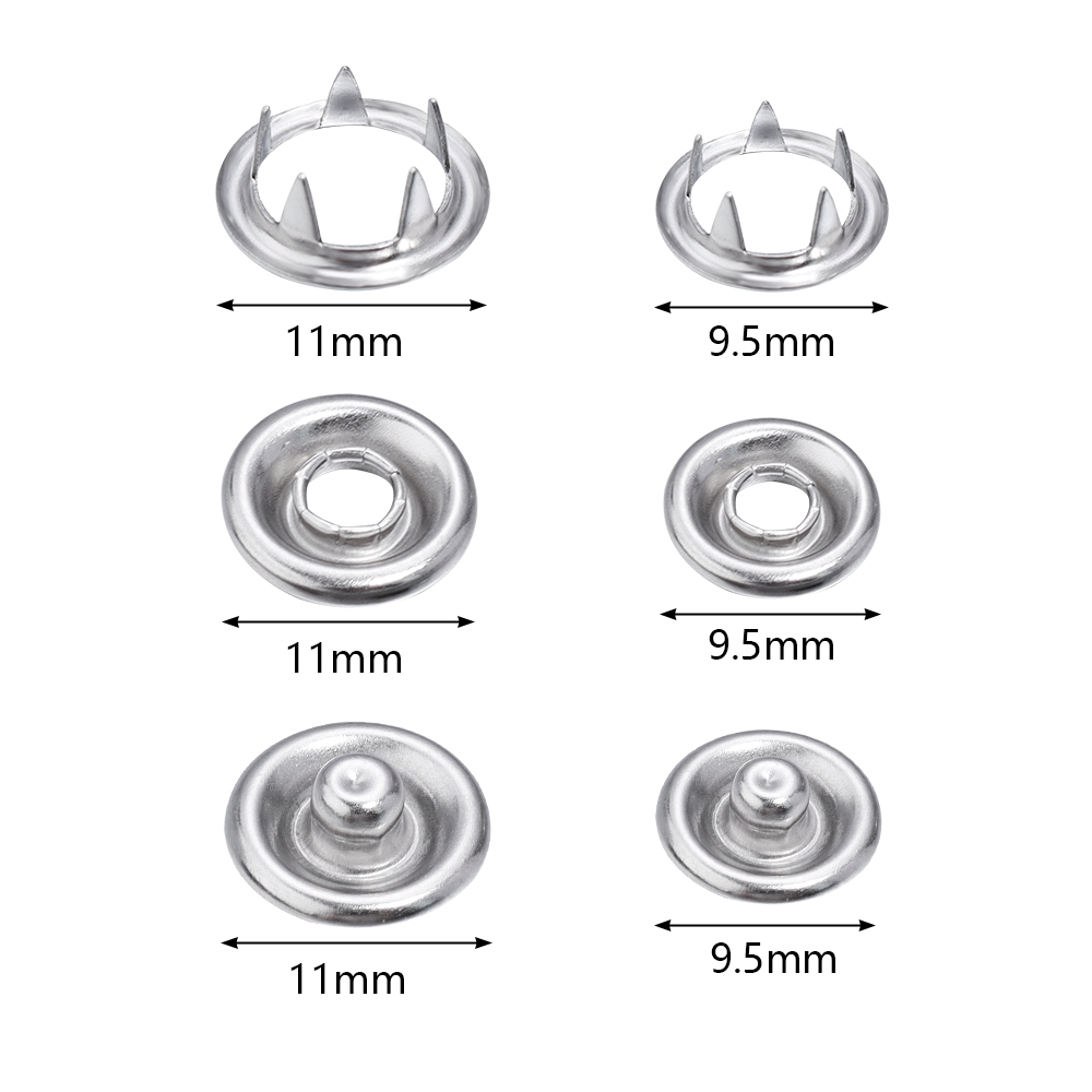 50 sets 7,5/9,5/11mm RVS drukk - Snap Fastener Set recensie en prijs